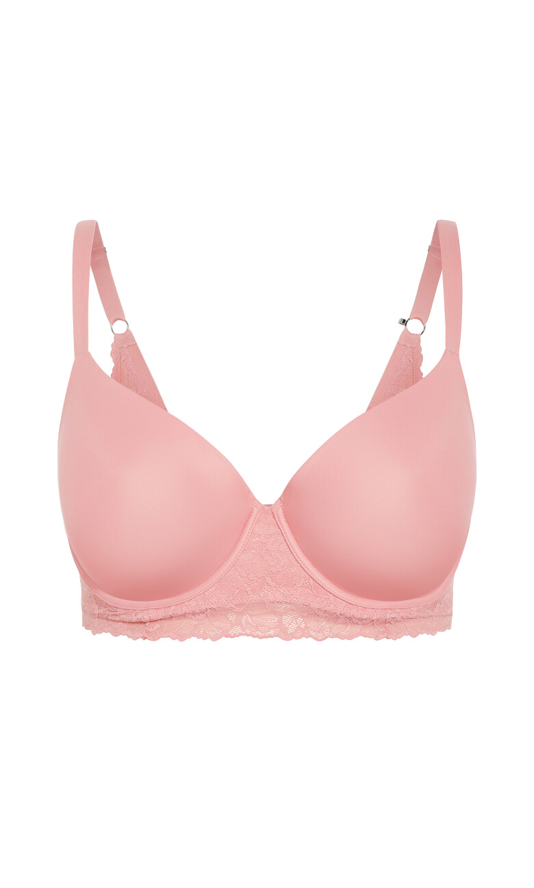 Gemma Contour Longline Bra - rose pink