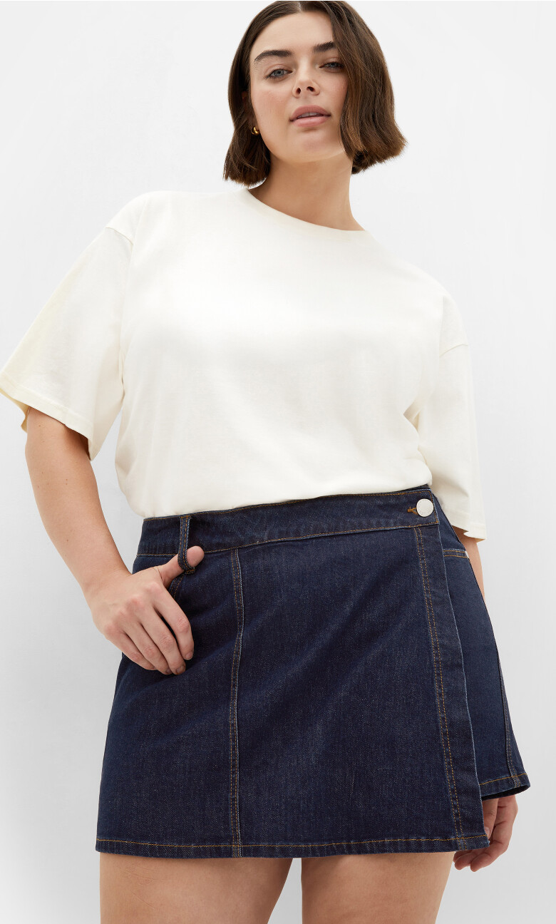 Plus Size Skort Raya - dark denim