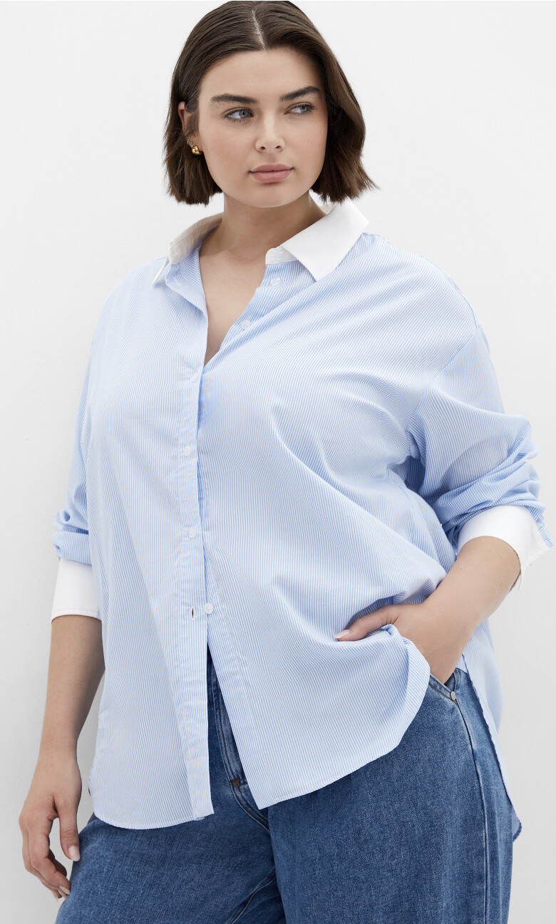 Plus Size Hollybush Lane Shirt - blue