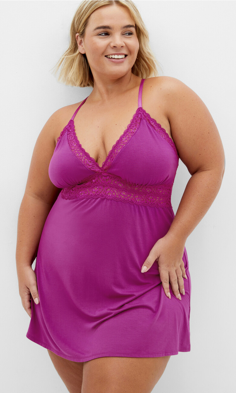 Plus Size Viva Babydoll - cerise