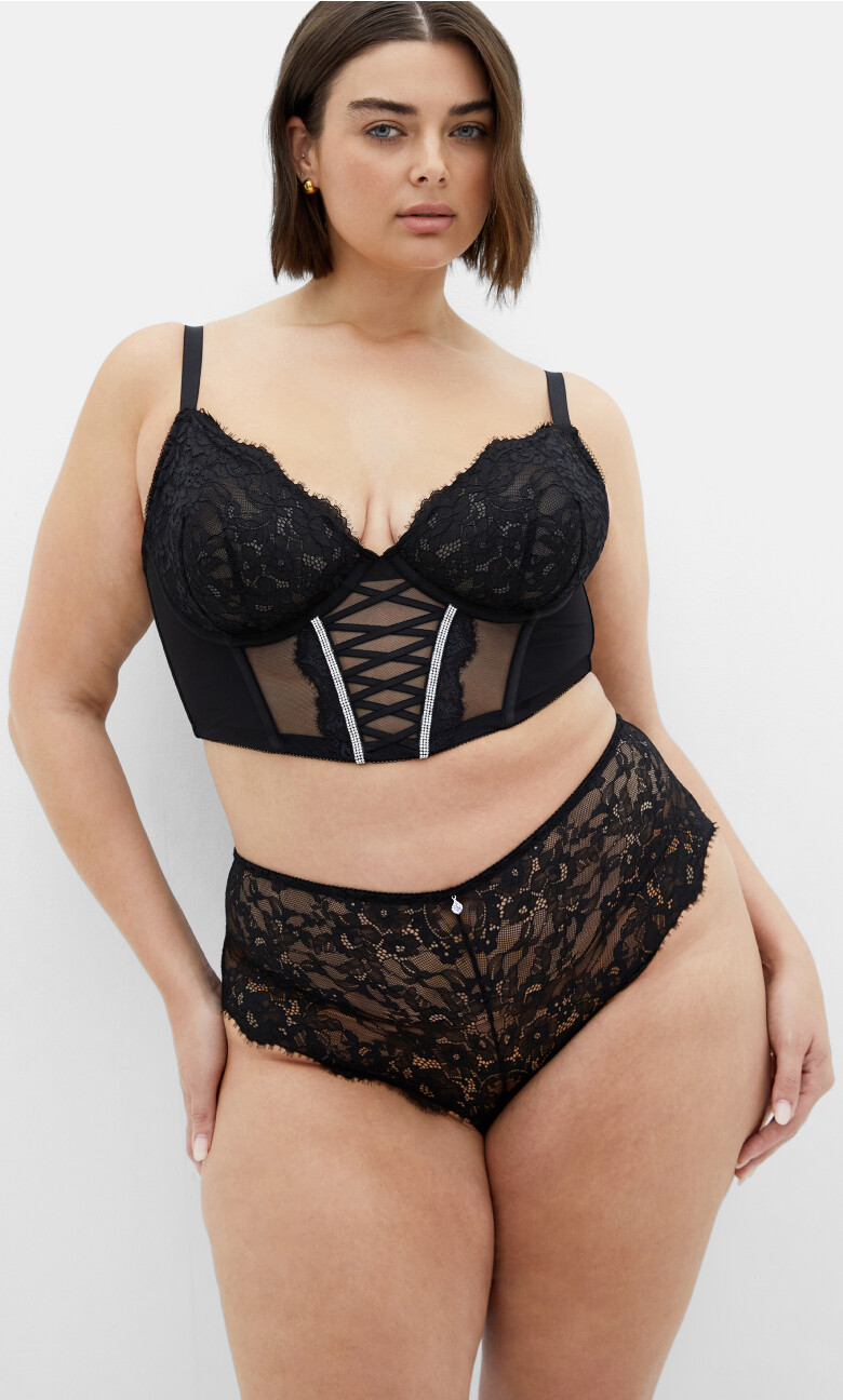 Plus Size Josephine Underwire Bustier - Black