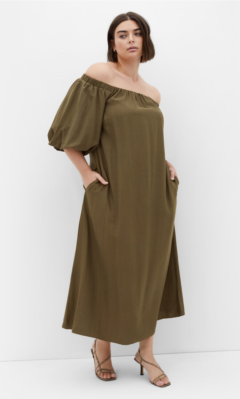 Plus Size Layla Maxi Dress - Khaki