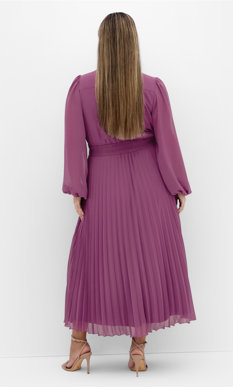 Finley Sheer Pleat Dress - orchid