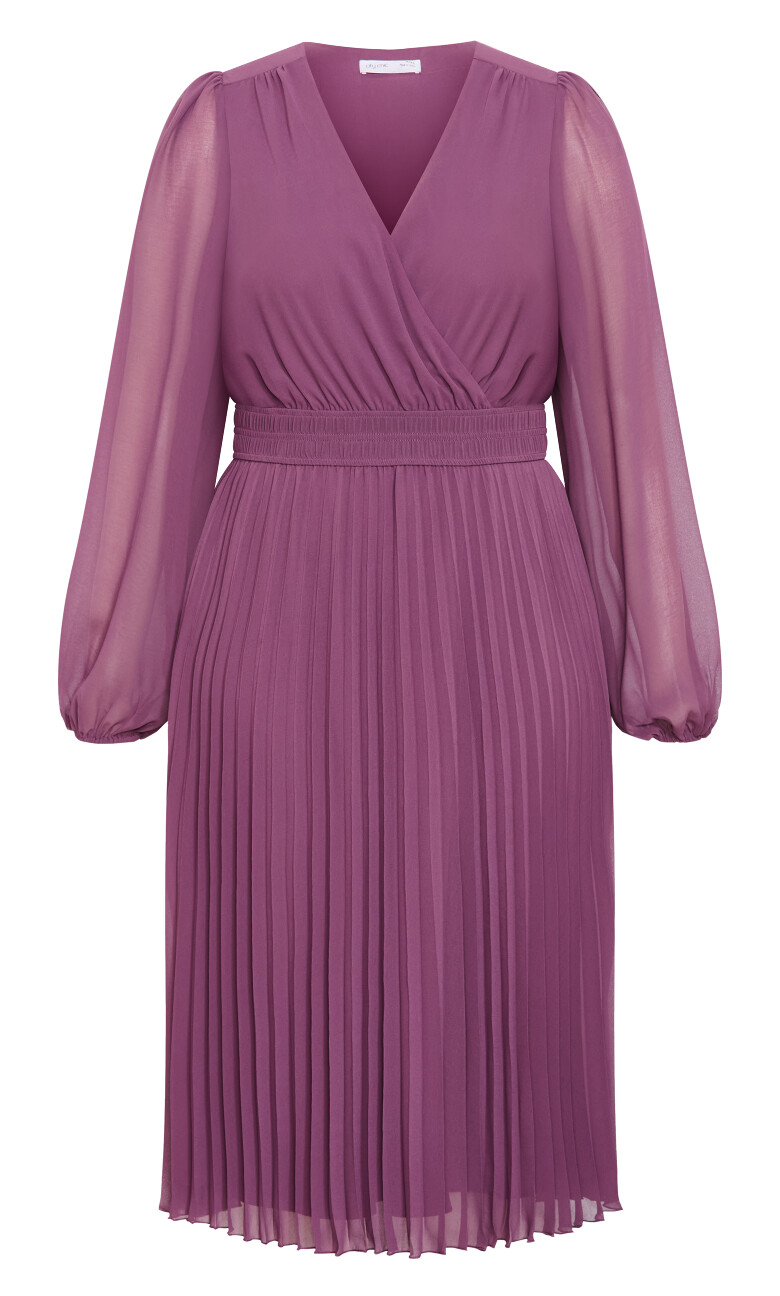 Finley Sheer Pleat Dress - orchid
