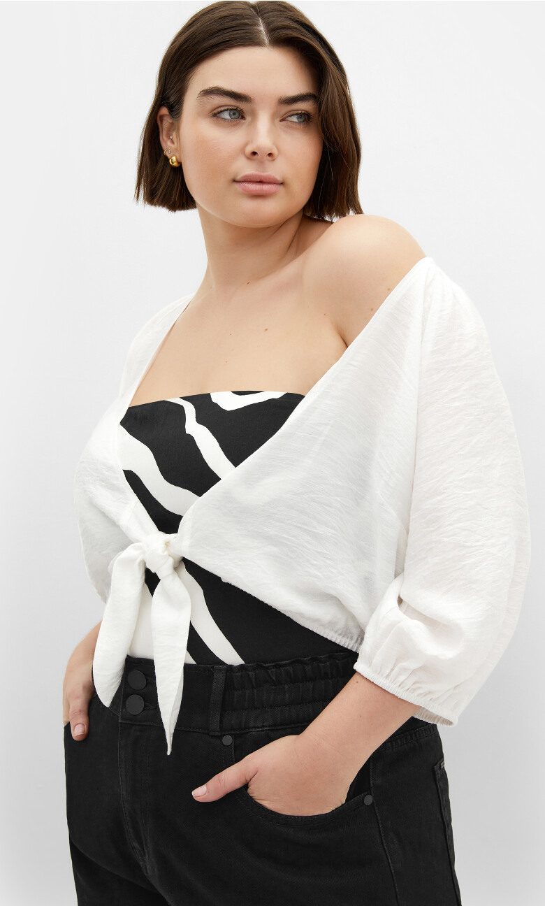 Sweet Tie Shirt - ivory