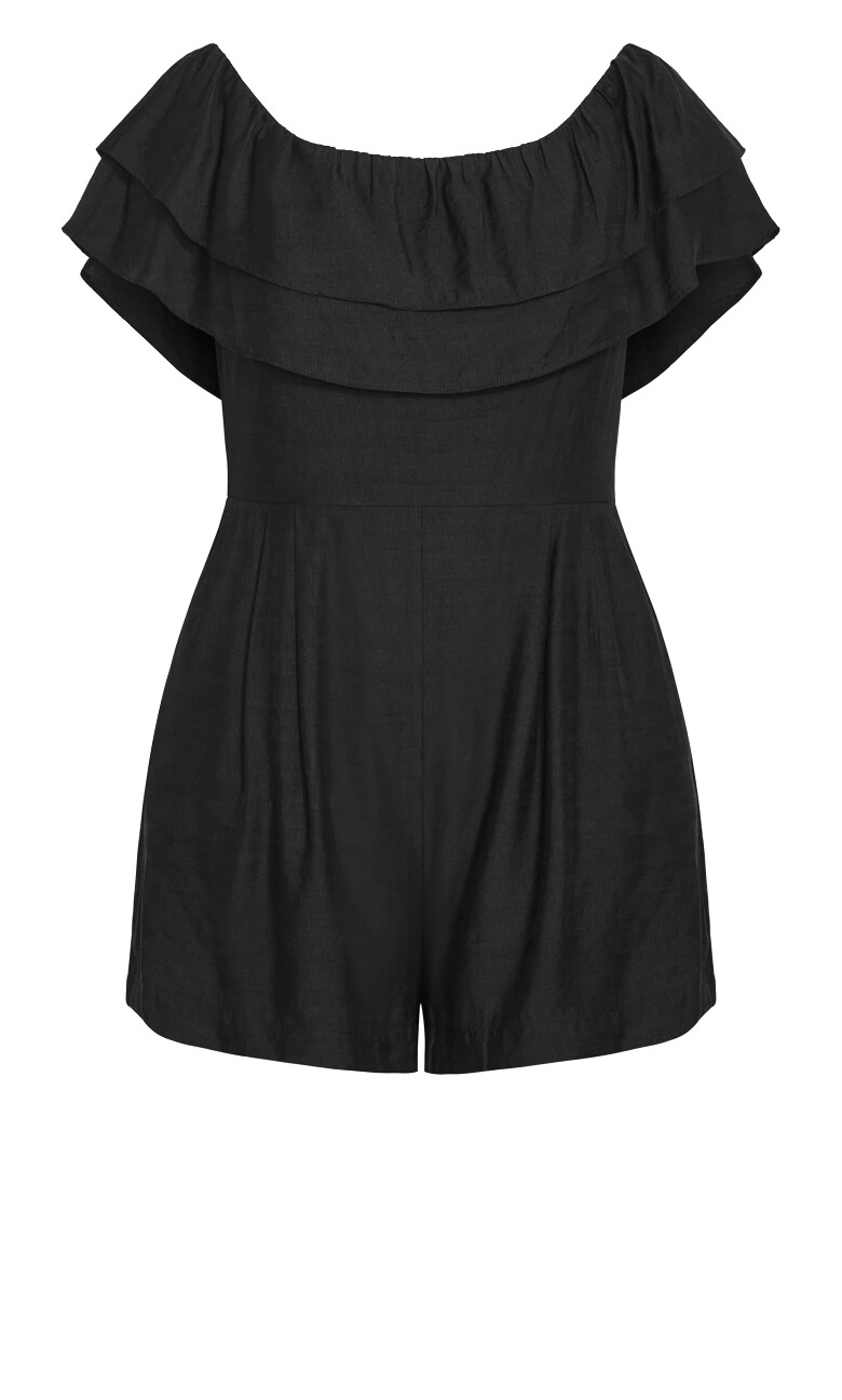 Poppy Off Shoulder Playsuit - black