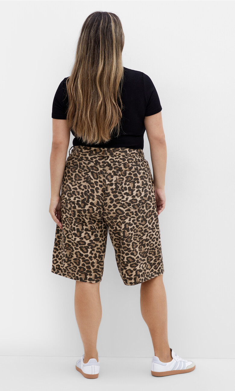 Leah Print Jort - leopard