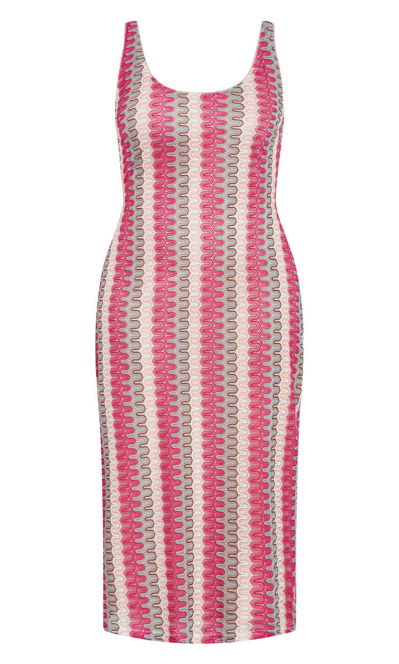 Leilani Stripe Scoop Neck Dress - pink