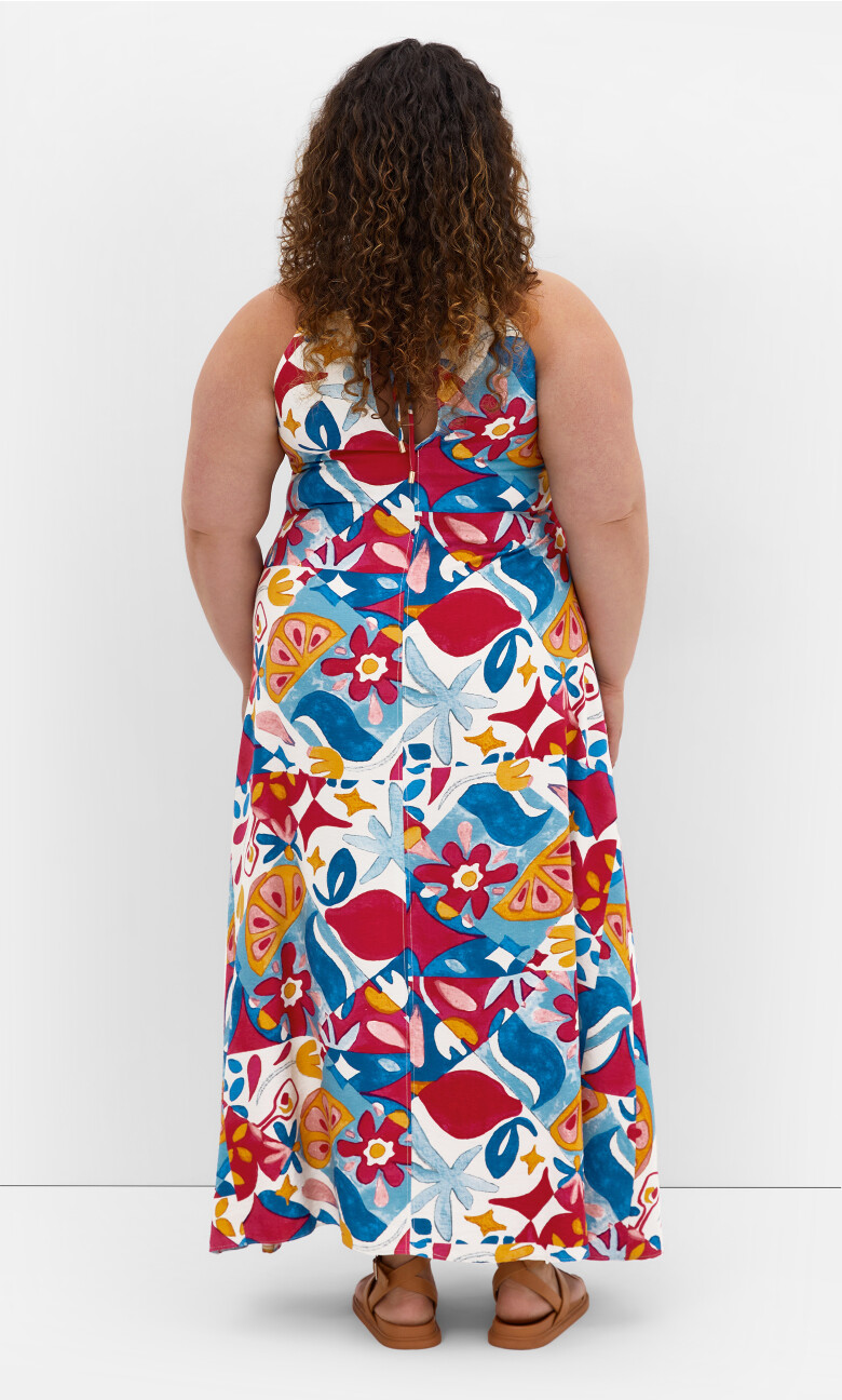 Mosaic Halter Maxi Dress - print