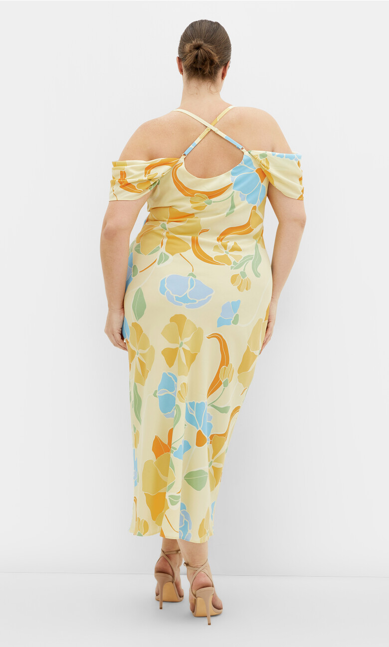 Cady Print Slip Dress - yellow