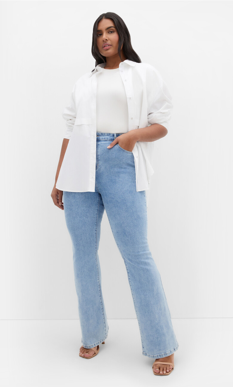 Plus Size Asha Carla Flare Jean - light denim (UPDATED)