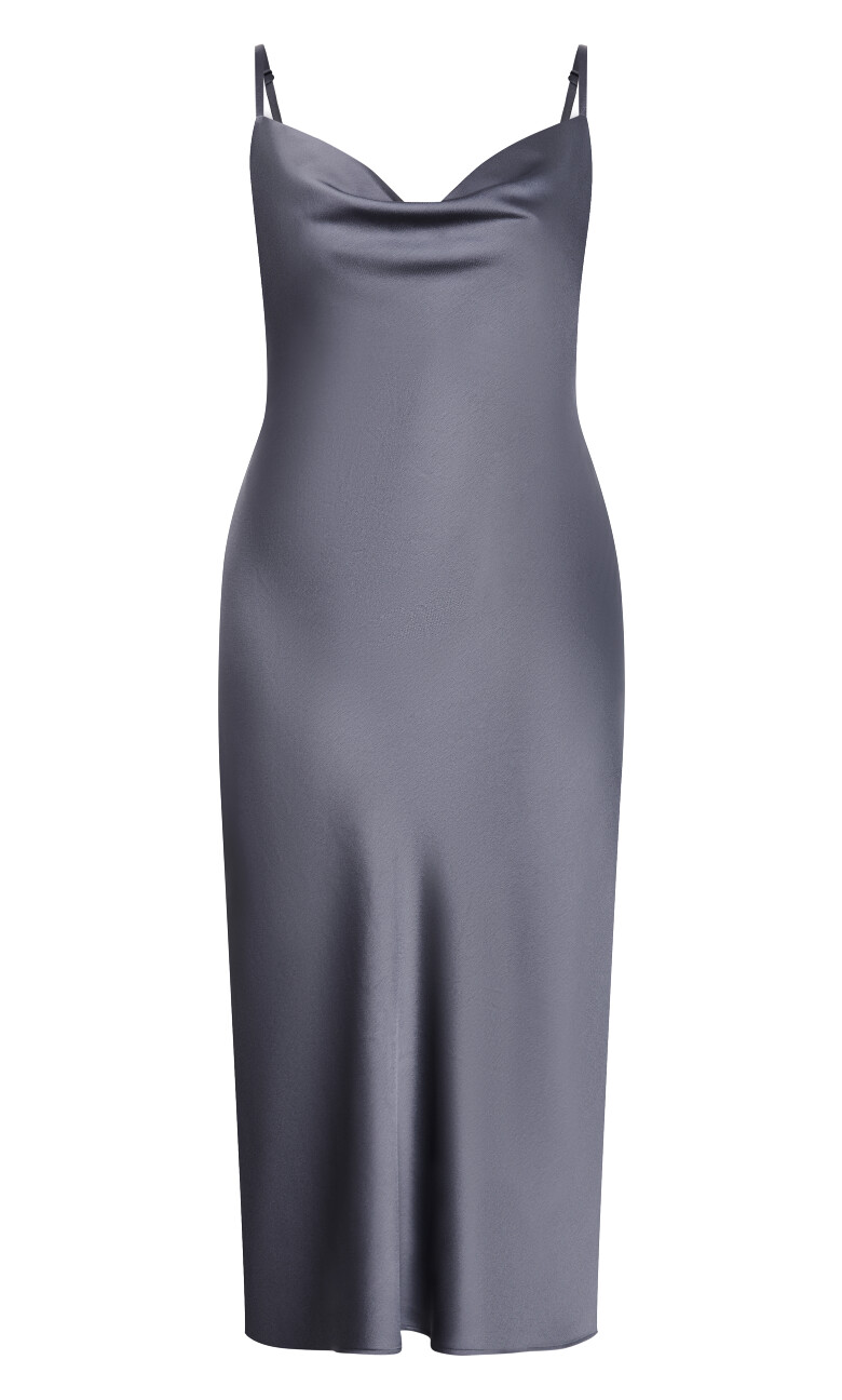 Satin Slip Dress - slate