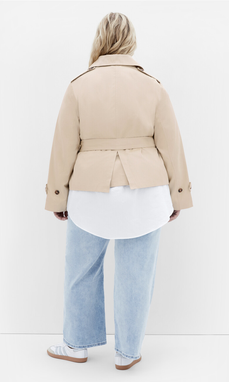 Leah Crop Trench - taupe