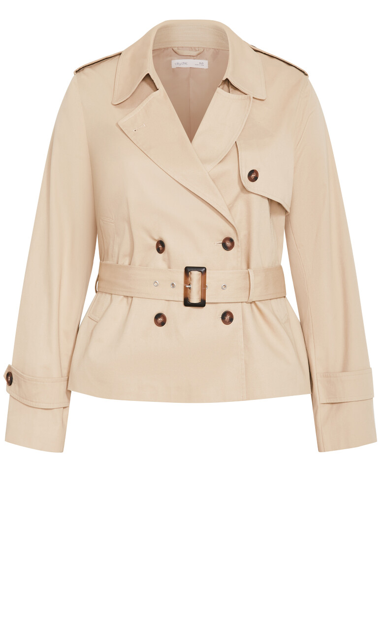 Leah Crop Trench - taupe