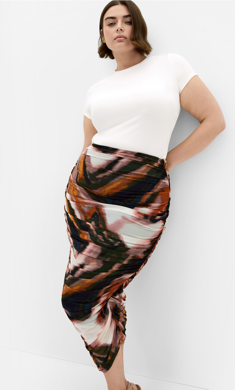 Plus Size Livia Print Skirt - Glaze Multi
