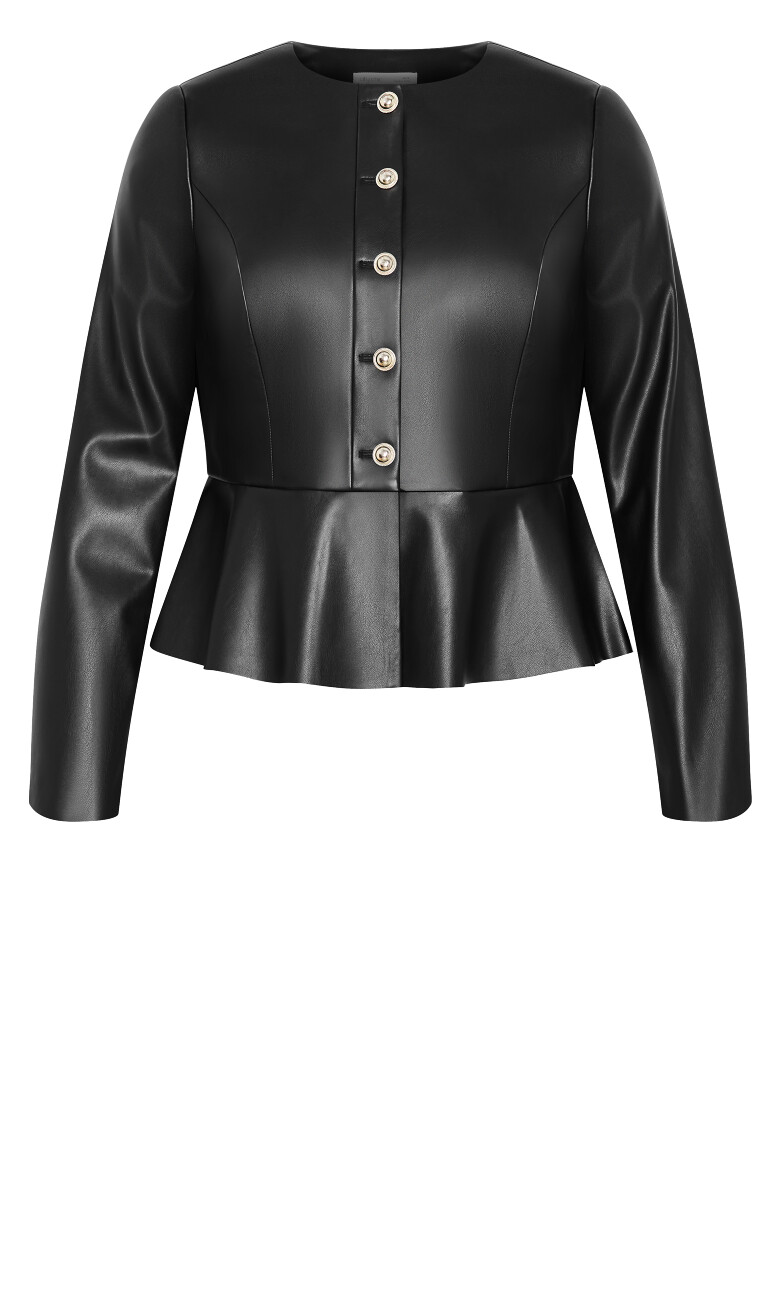 Renee Faux Leather Jacket - black