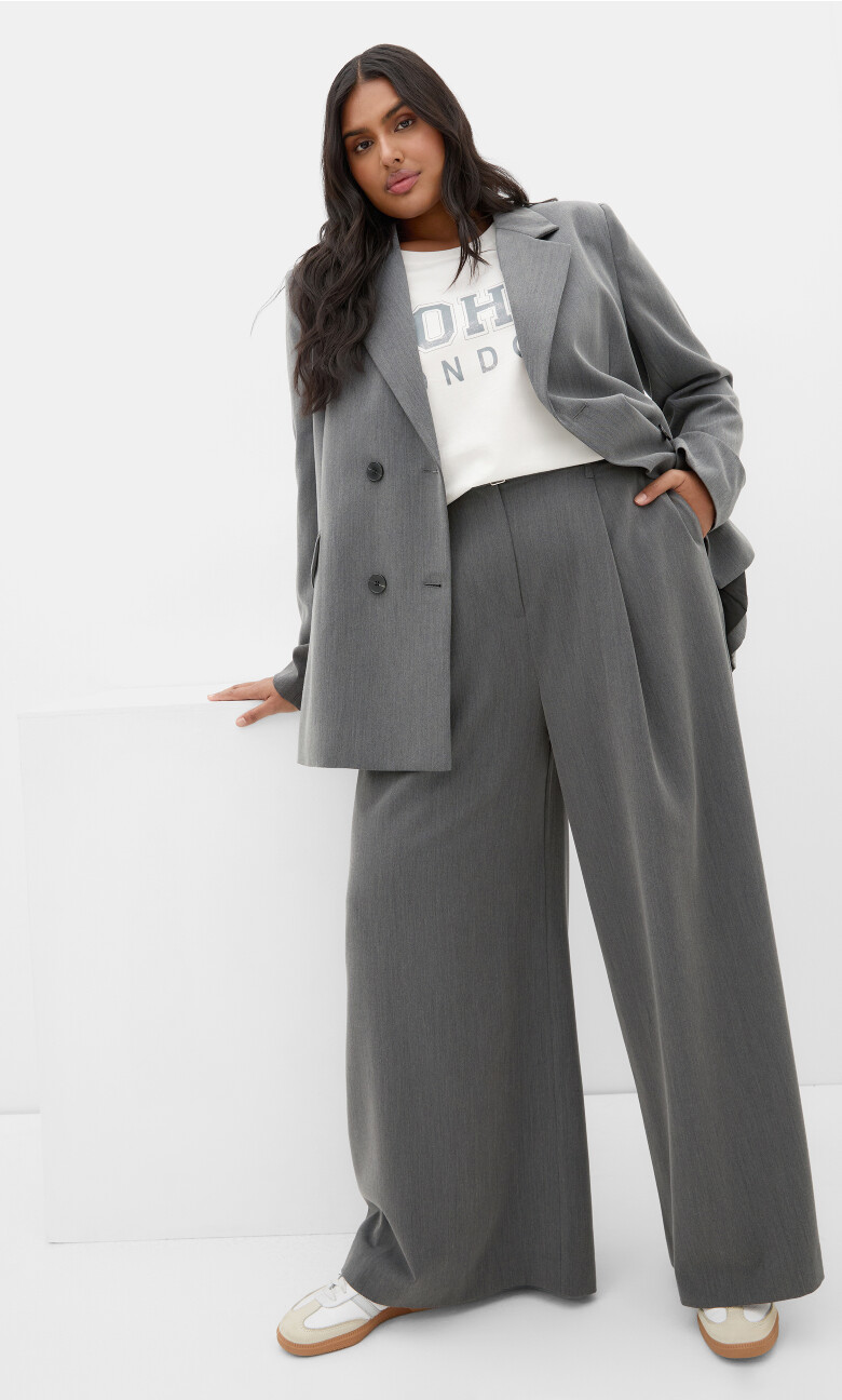 Plus Size Karla Belted Wide Leg Pant - charcoal (UPDATED v2)