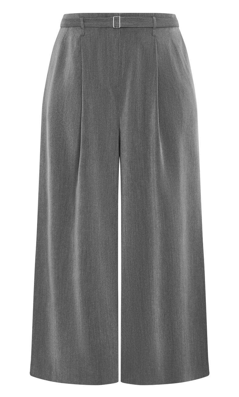 Karla Belted Wide Leg Pant - charcoal