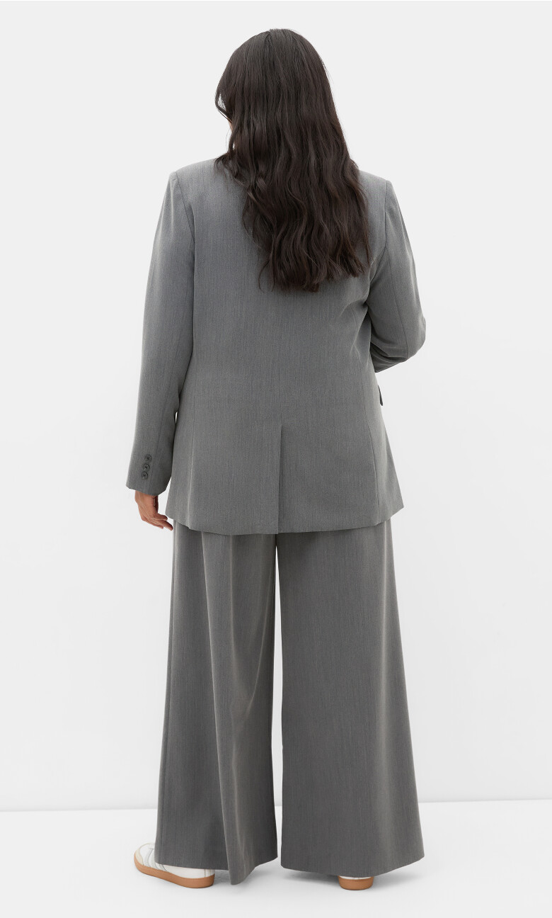 Karla Double Breasted Blazer - charcoal
