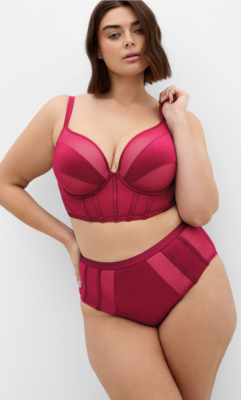Plus Size Brigitte Hi Brief - Sangria (UPDATED)
