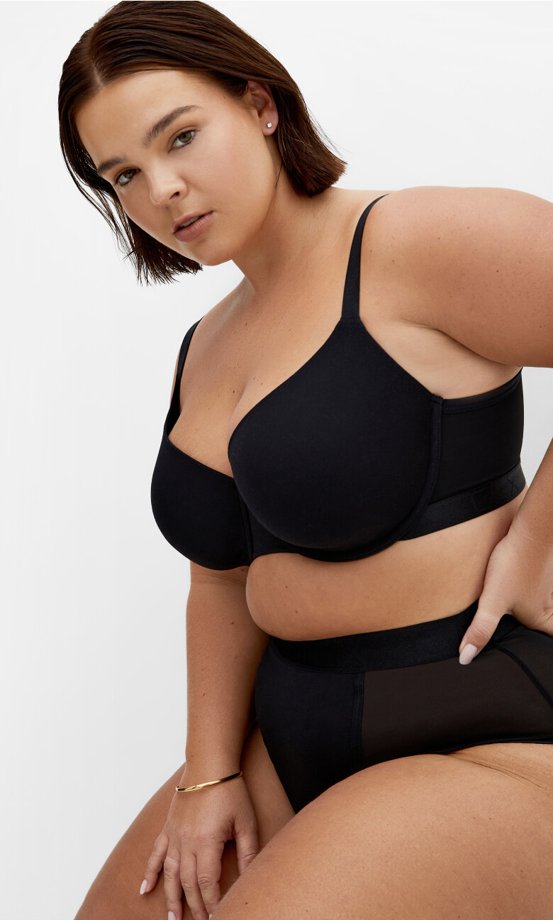 Plus Size Signature Tshirt Bra - black