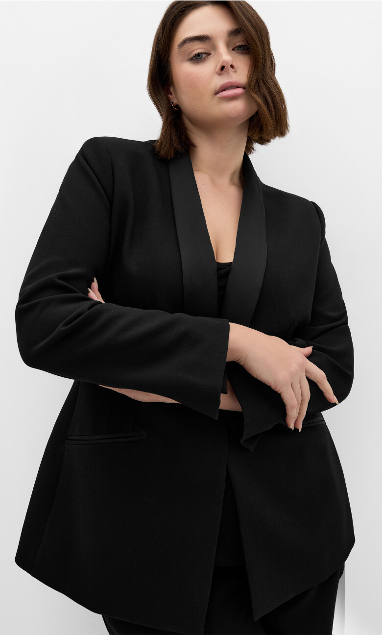Plus Size Alece Tuxedo Jacket - black (UPDATED)
