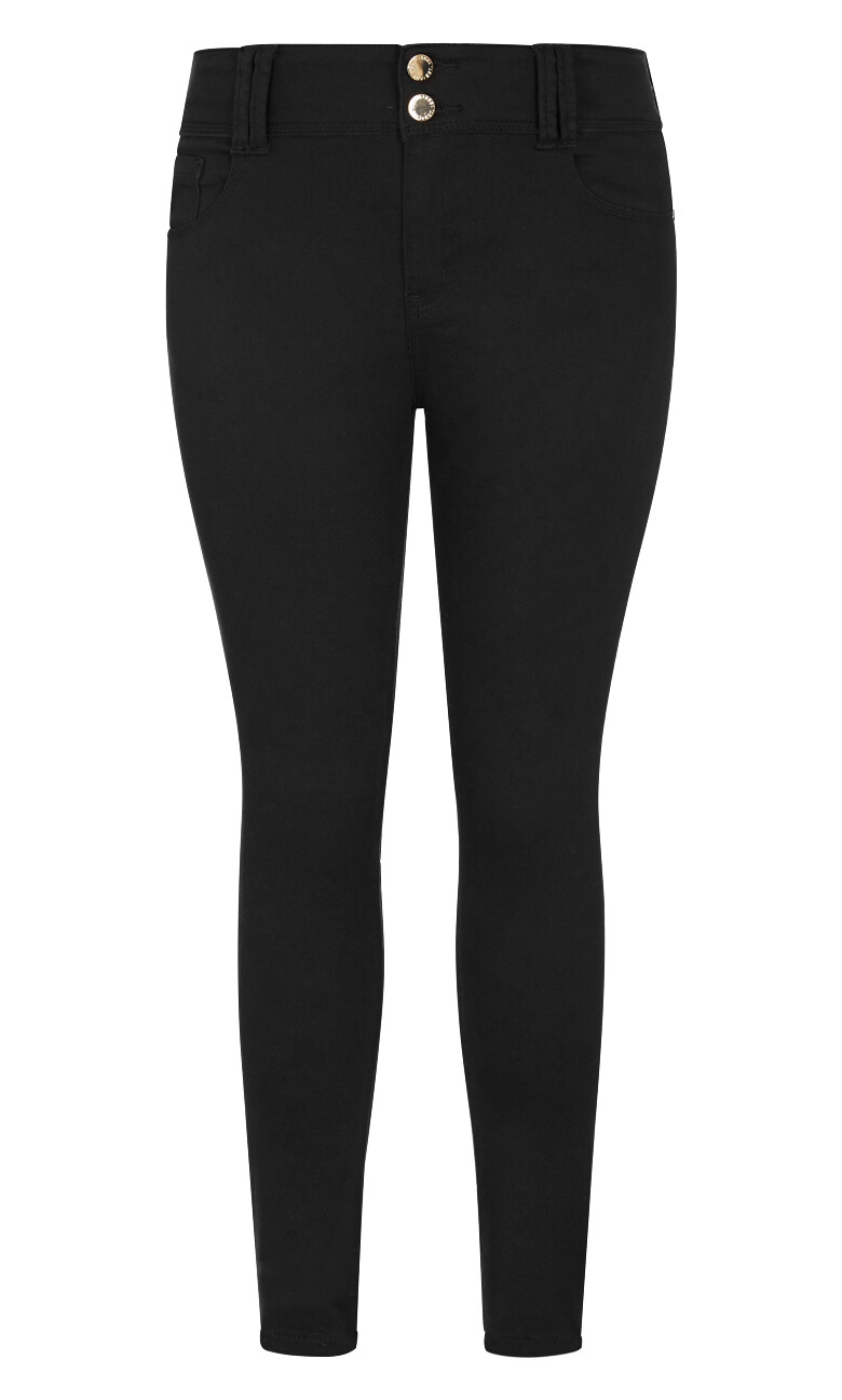 Asha Fit Skinny Short Jean - black