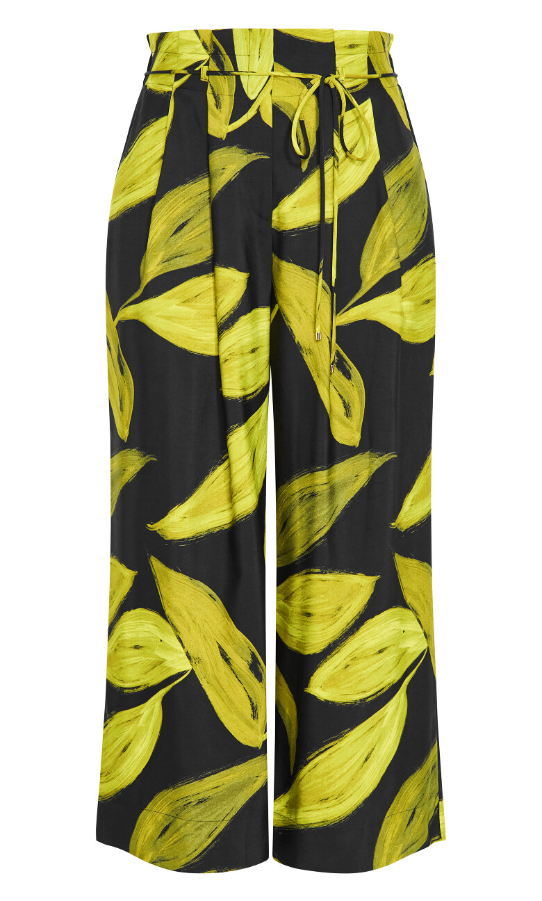 Shania Zest Print Wide Leg Pant - black