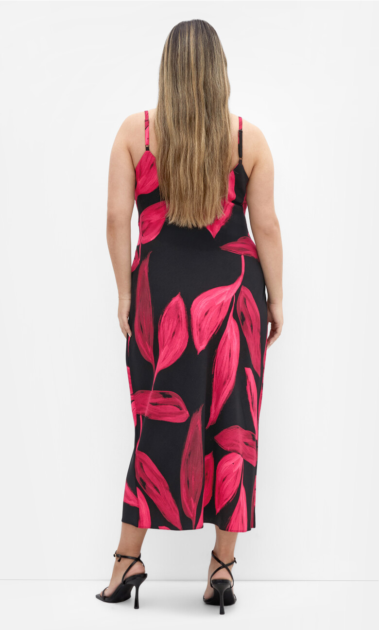 Abstract Print Dress - black