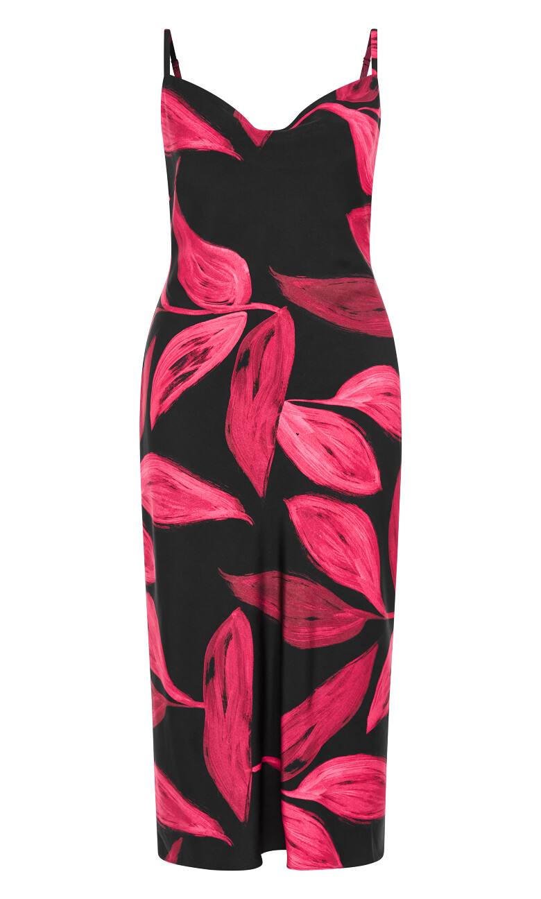 Abstract Print Dress - black