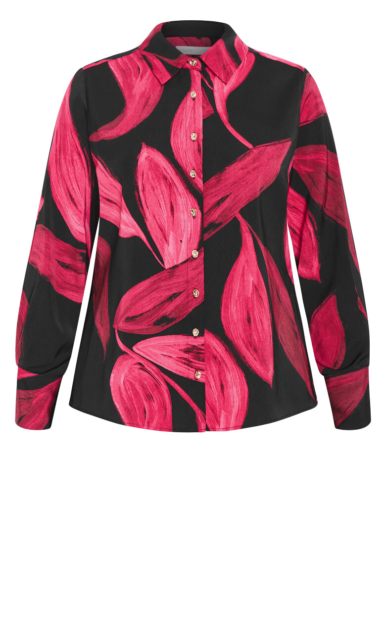 Shania Abstract Print Shirt - black