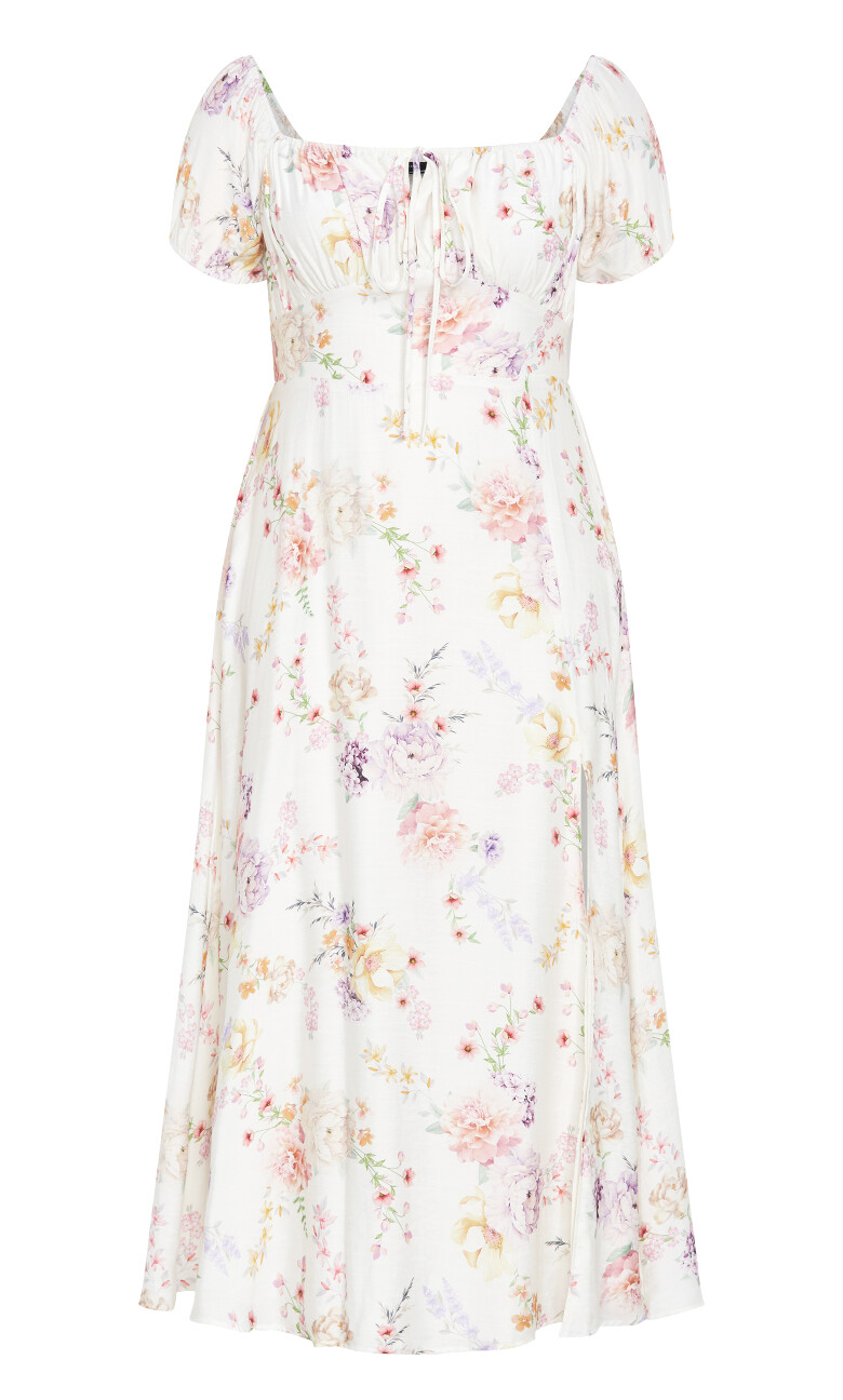 Abbigail Floral Print Maxi Dress - ivory