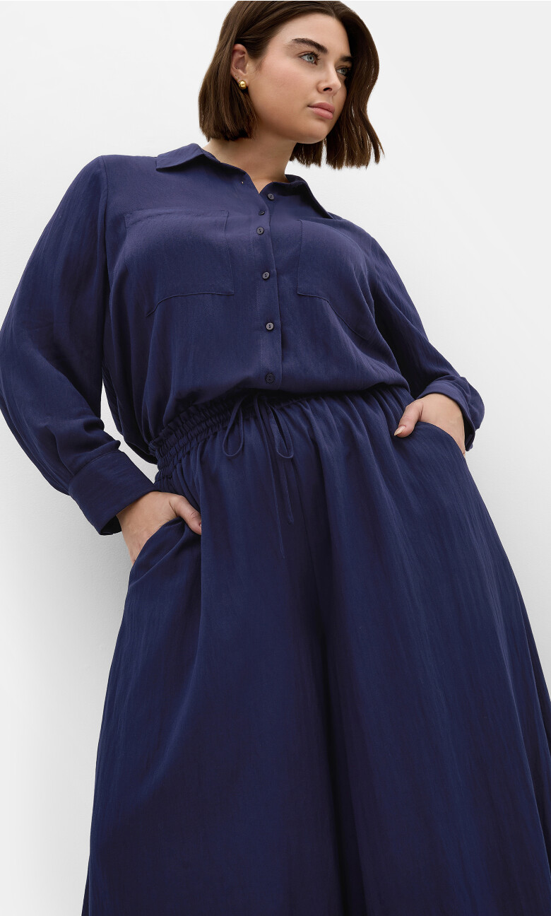 Plus Size Elly Long Sleeve Shirt - navy (UPDATED)