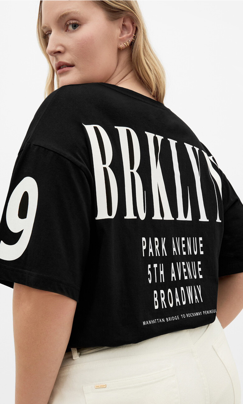 Plus Size Oversized Brklyn Tee - black (UPDATED)