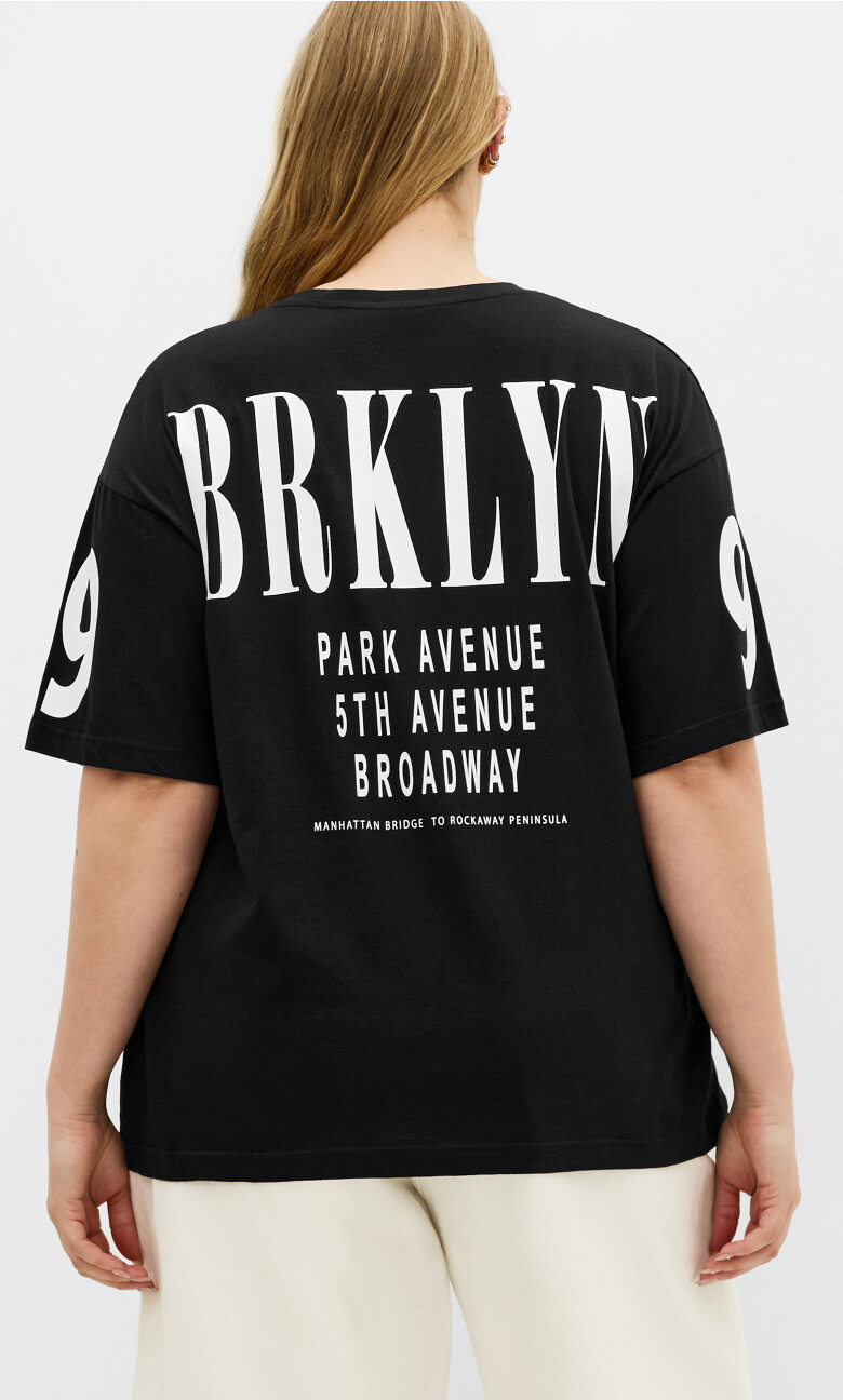 Oversized Brklyn Tee - black