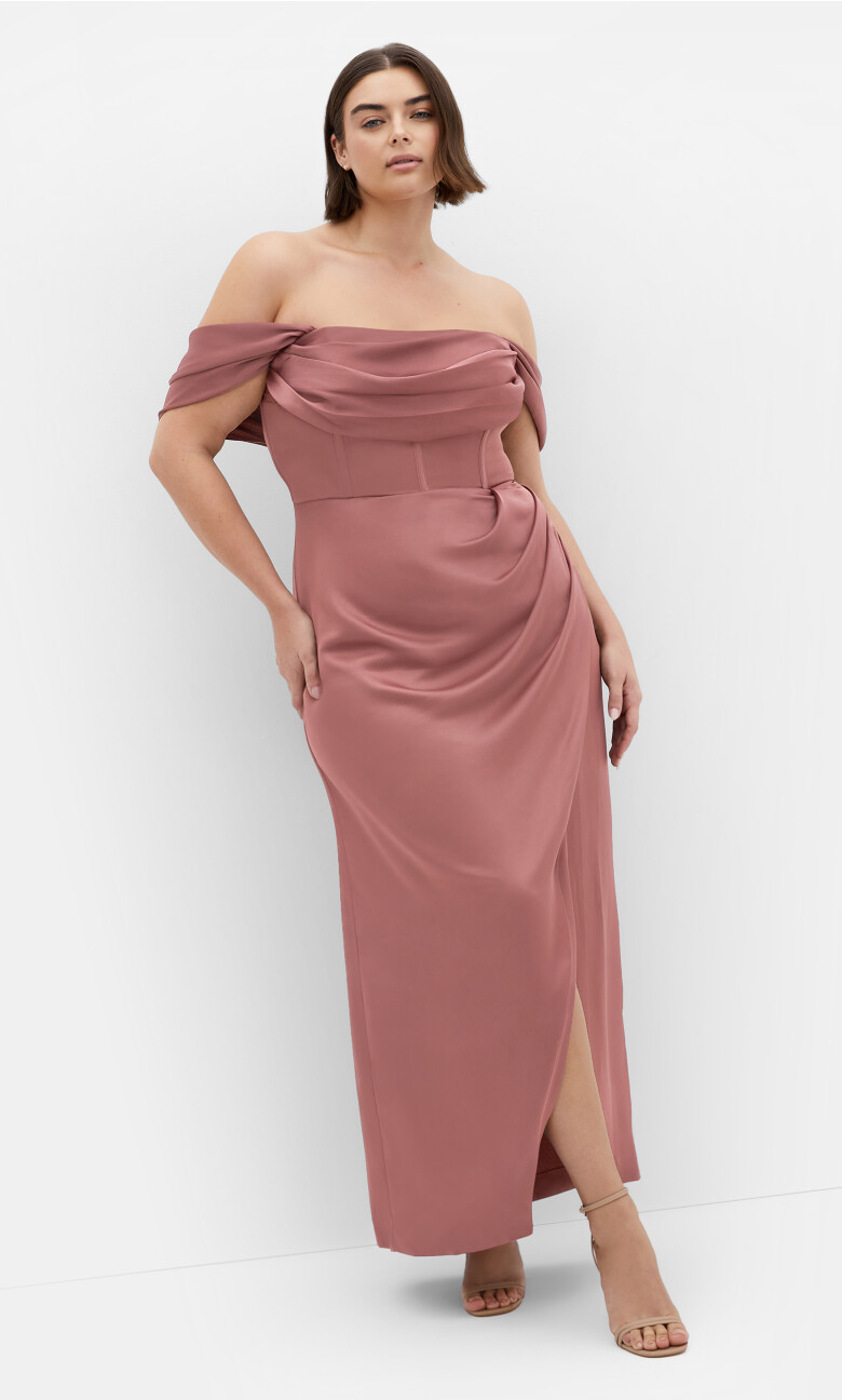 Plus Size Forbidden Love Maxi Dress - rose