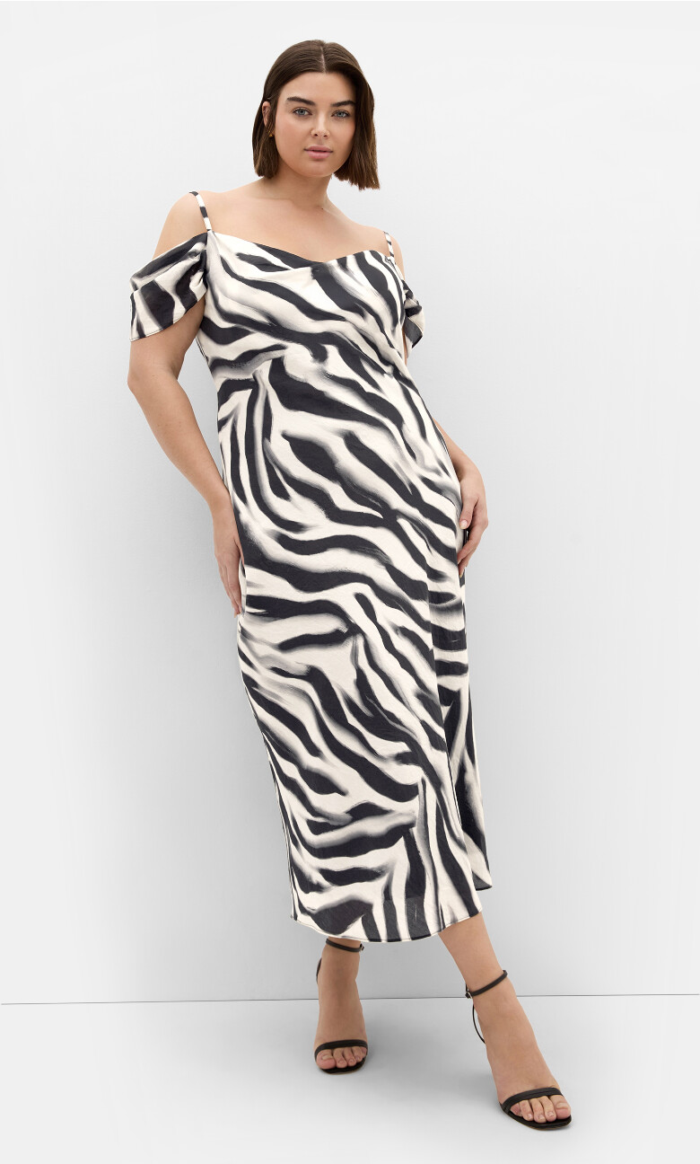 Plus Size Kyra Print Maxi Dress - Zebra (UPDATED)