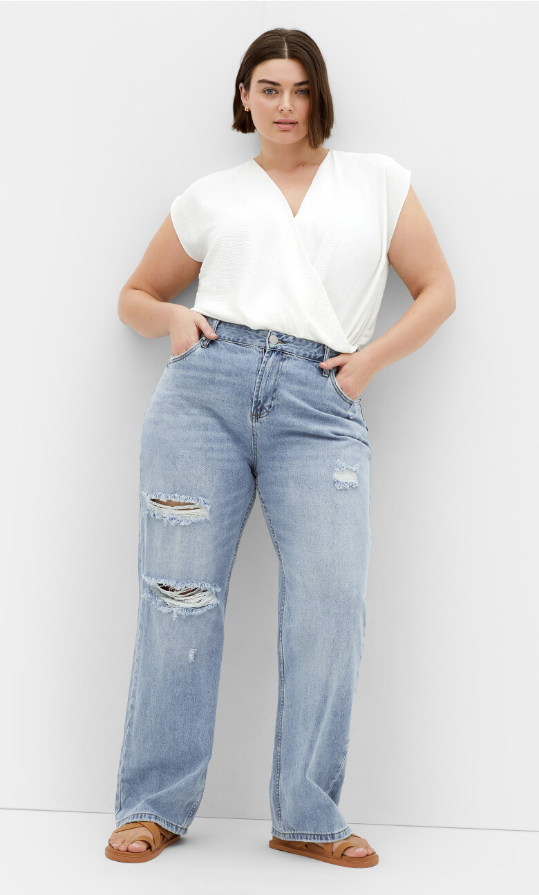 Plus Size Harley Fit Rochelle Straight Leg Jean - light wash