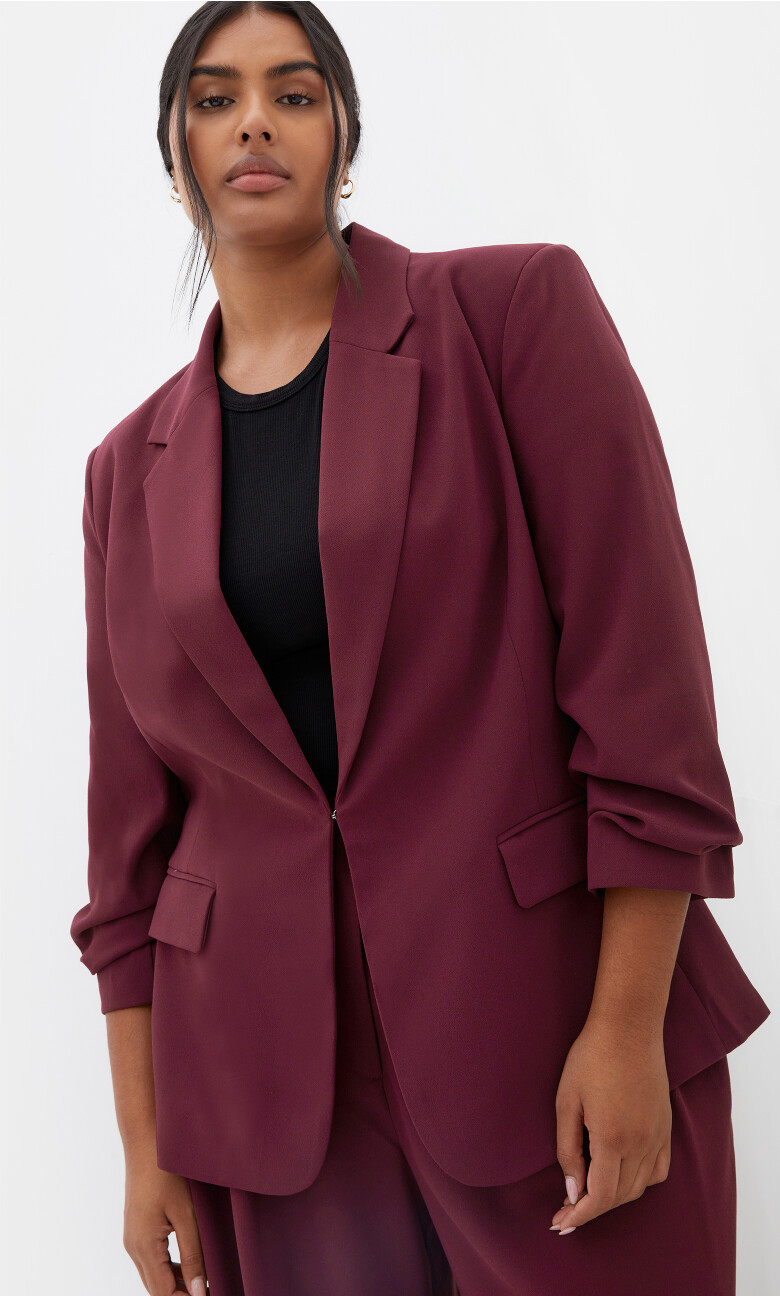 Plus Size Abbie Blazer - dark cherry (UPDATED)