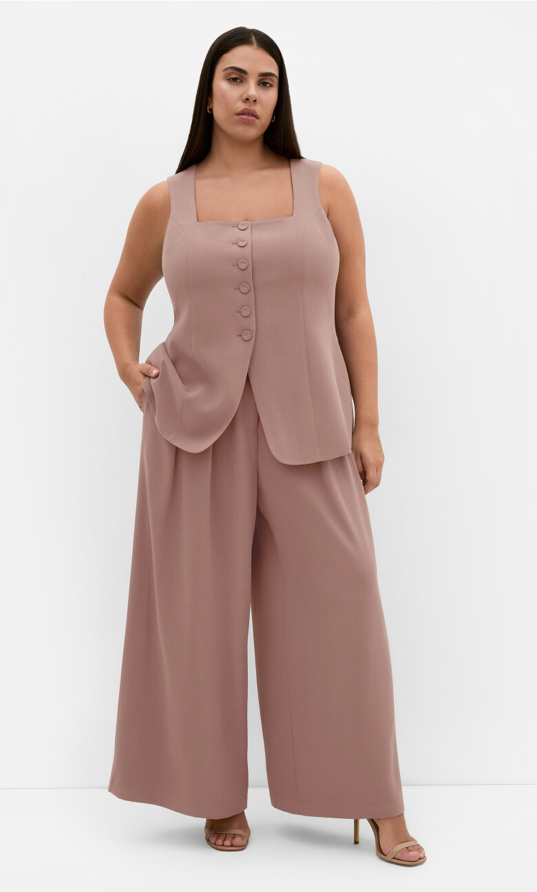 Plus Size Abbie Wide Leg Pant - cinnamon (UPDATED)