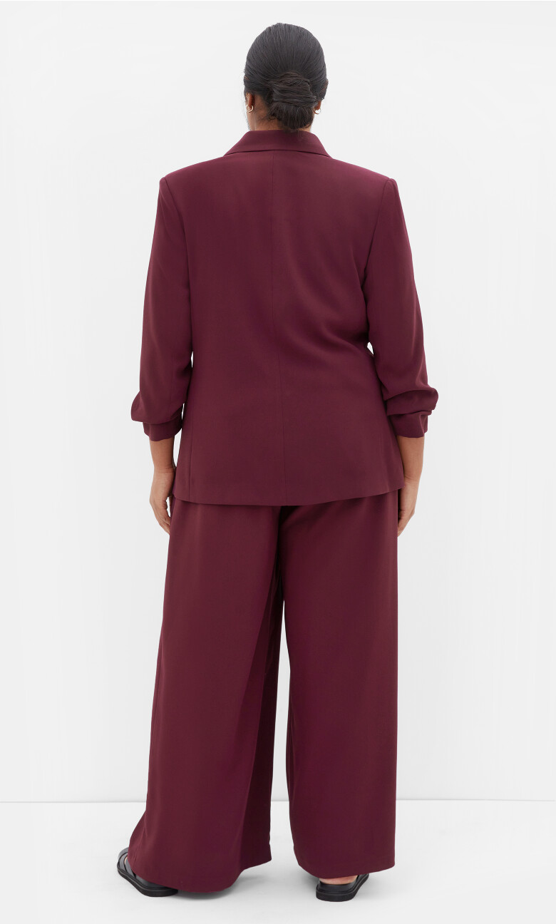 Abbie Wide Leg Pant - dark cherry