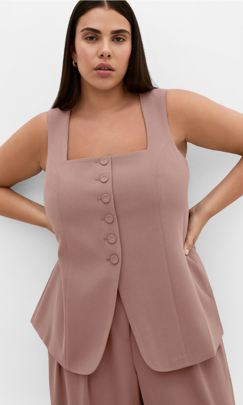 Plus Size Abbie Vest - cinnamon
