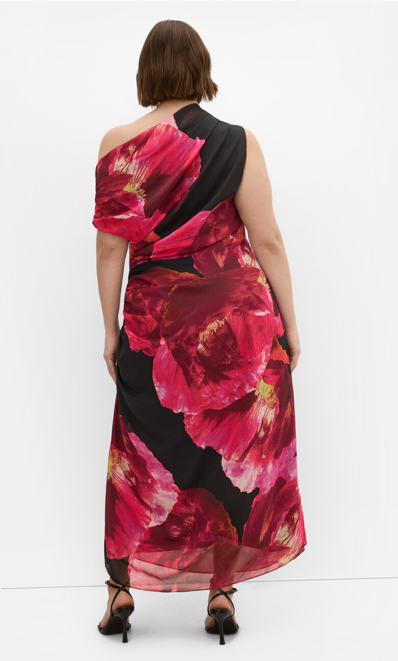 Vivid Print Maxi Dress - black
