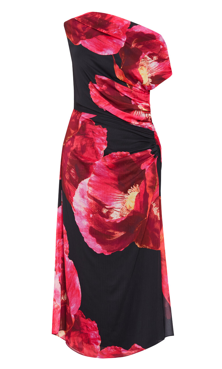 Vivid Print Maxi Dress - black