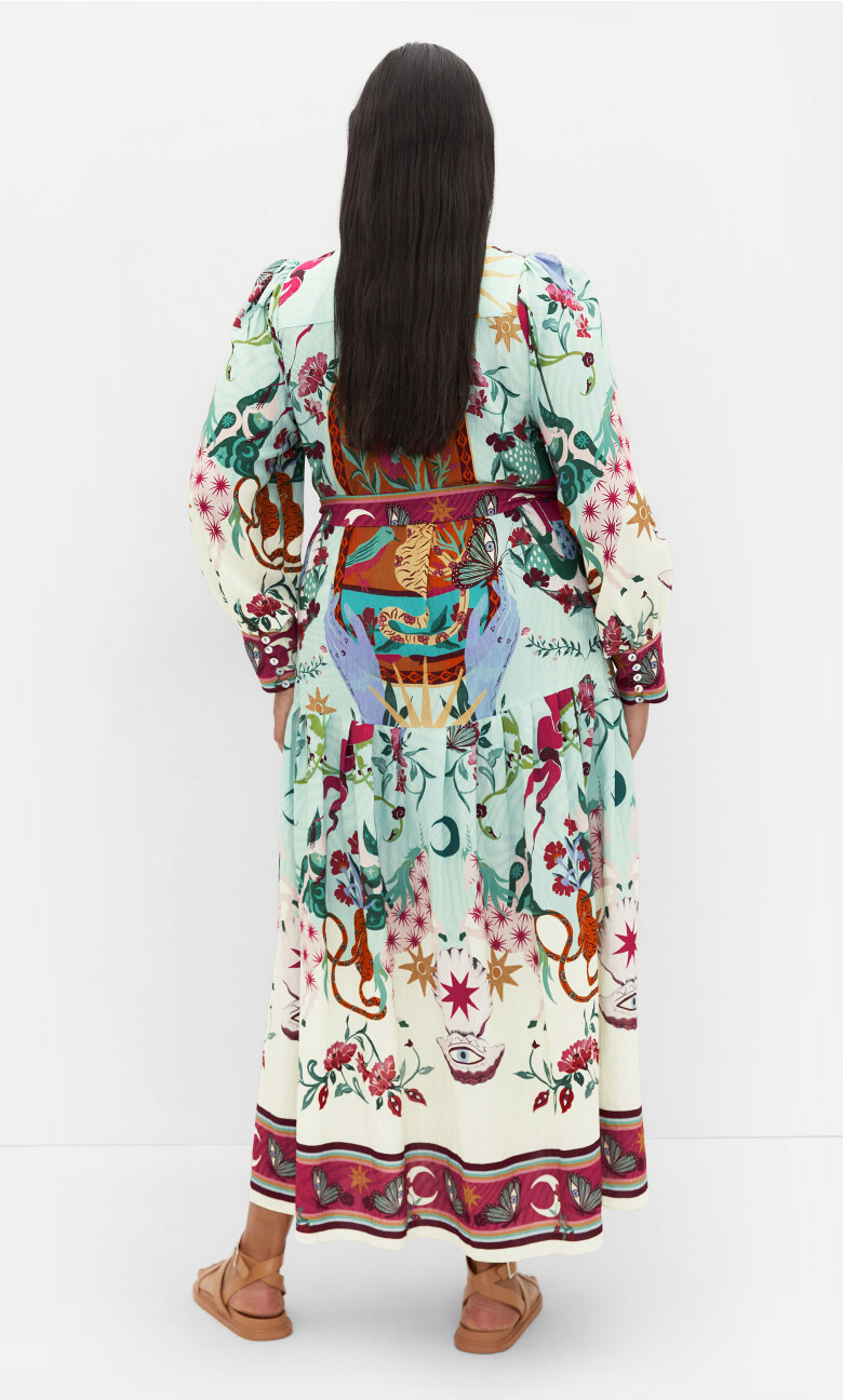 Ezra Print Maxi Dress - mint