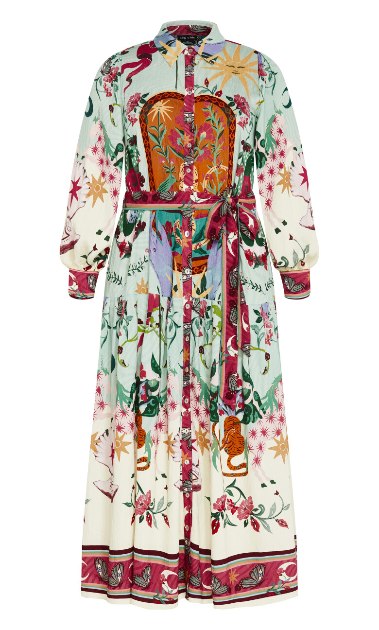 Ezra Print Maxi Dress - mint
