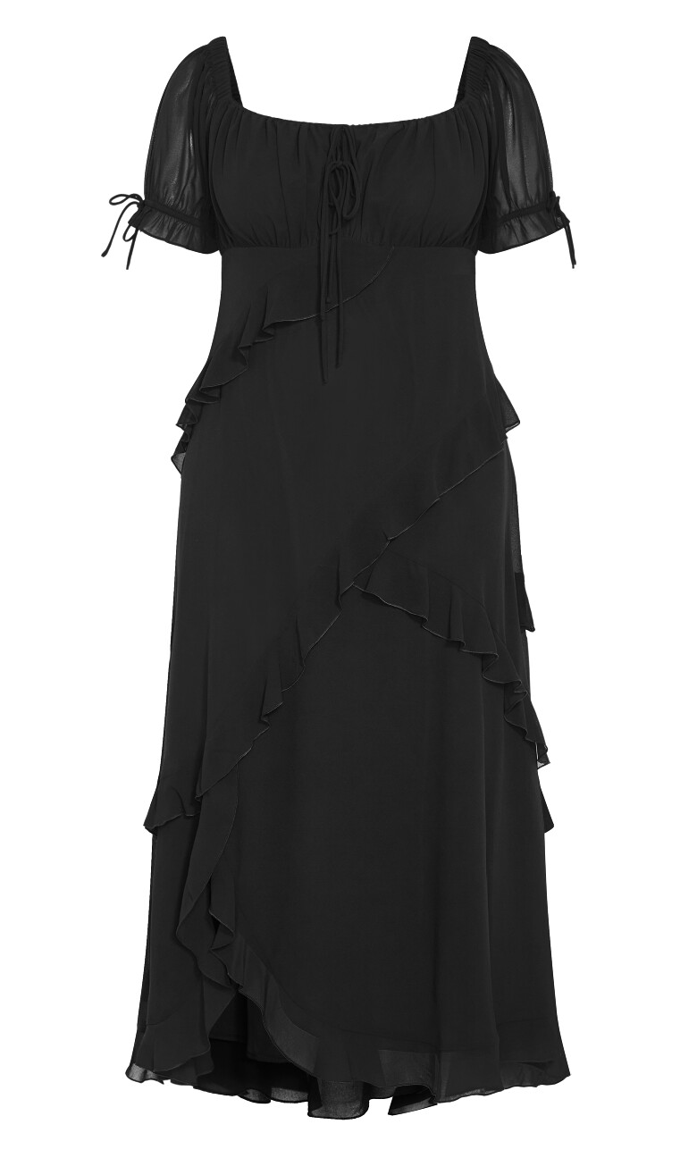 Shayla Ruffle Maxi Dress - black