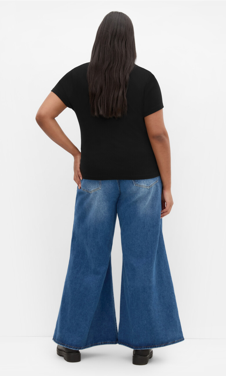 Polo Rib Tee - black