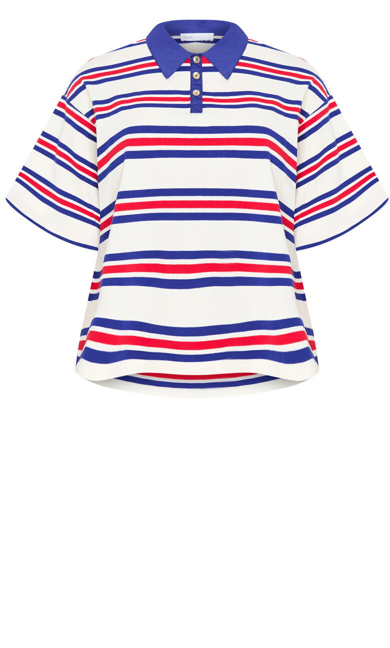 Rugby Polo Oversized Tee - ivory