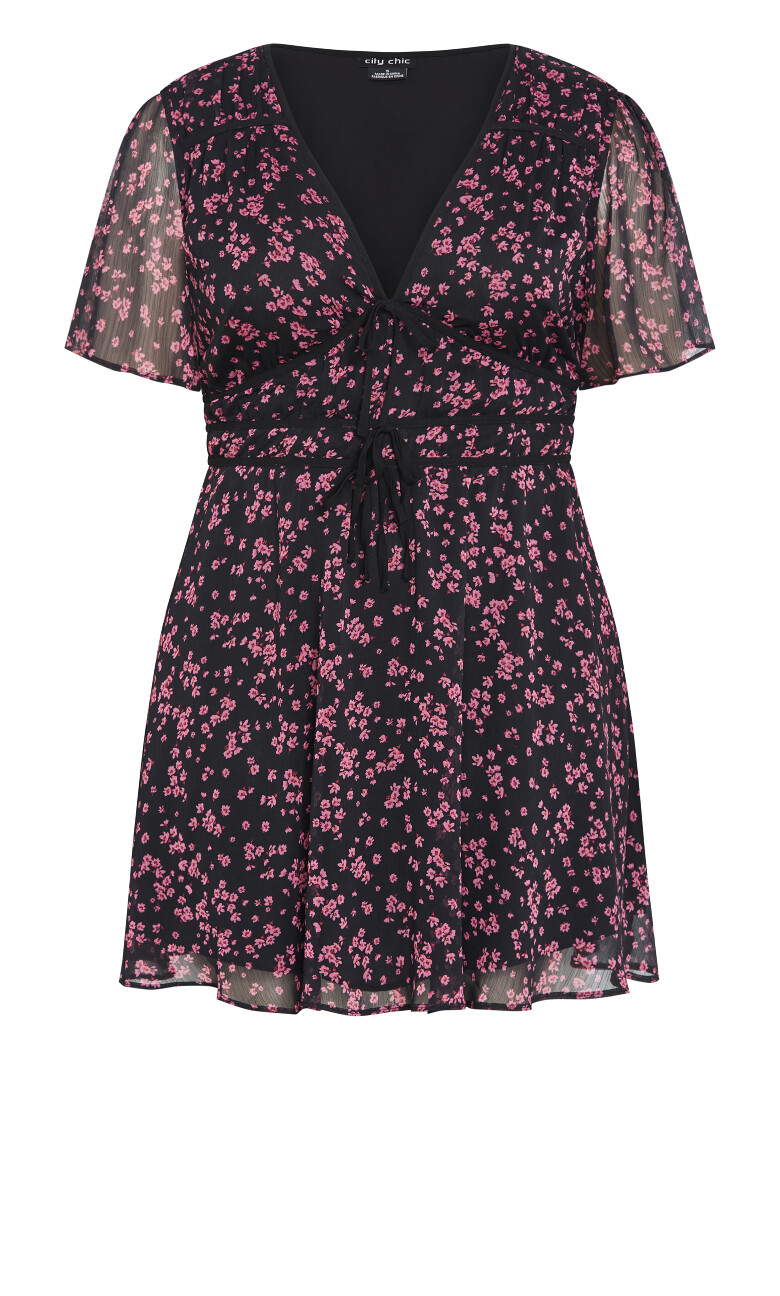 Carrie Print Mini Dress - cherry